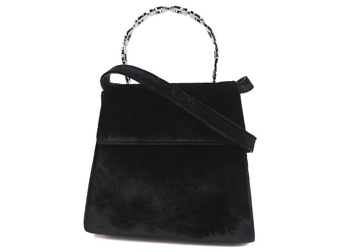 Borsa 2way Salvatore Ferragamo Gancini Borsa in velluto Nero - vista 2