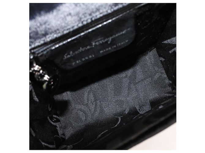 Borsa 2way Salvatore Ferragamo Gancini Borsa in velluto Nero - vista 7