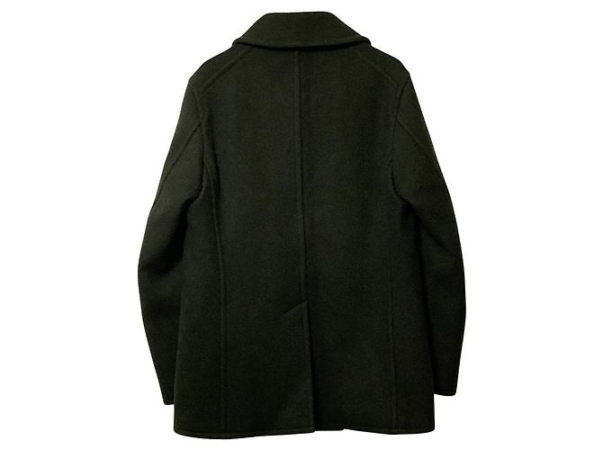 Autre Marque DRESSTERIOR Wool Double-Breasted Stand Collar Coat Green Khaki - view 2