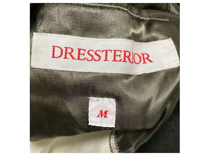 Autre Marque DRESSTERIOR Wool Double-Breasted Stand Collar Coat Green Khaki - view 3