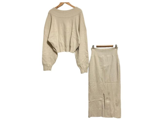 Autre Marque Snidel Asymmetrisches Strick-Set Beige - Ansicht 2