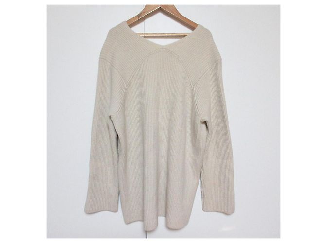 Autre Marque EVERYDAY I LIKE. Lia V-Ausschnitt Strickpullover Beige - Ansicht 2
