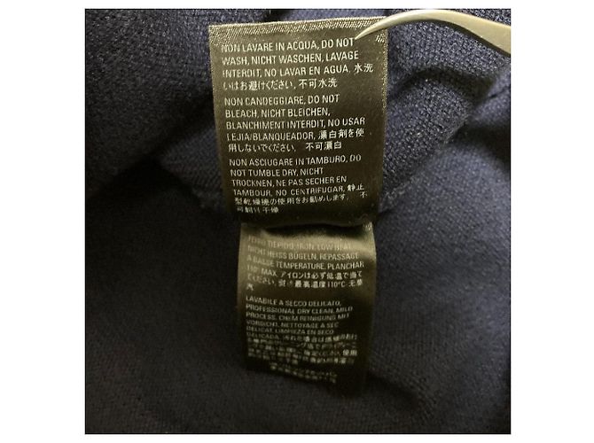 Balenciaga V-Ausschnitt Kaschmir Strickpullover Blau Marineblau - Ansicht 8