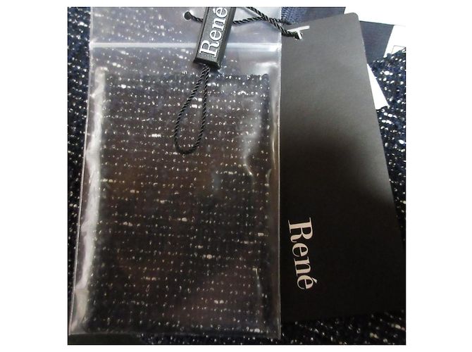 Autre Marque Rene ärmelloses Tweed-Kleid Blau Marineblau - Ansicht 12