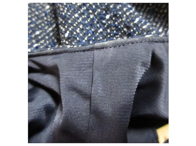 Autre Marque Rene ärmelloses Tweed-Kleid Blau Marineblau - Ansicht 13