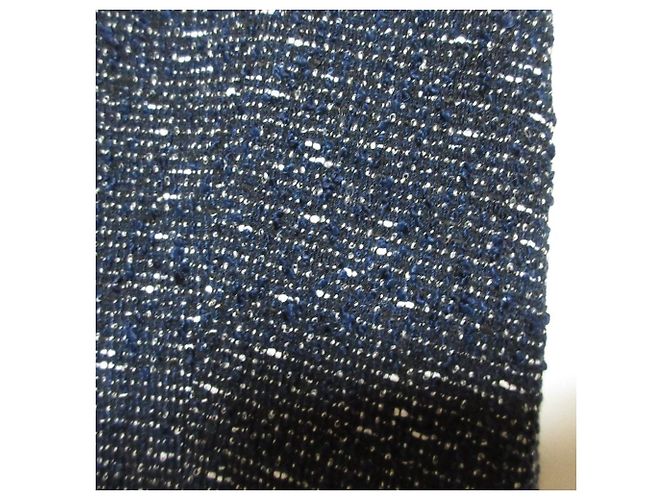 Autre Marque Rene ärmelloses Tweed-Kleid Blau Marineblau - Ansicht 3