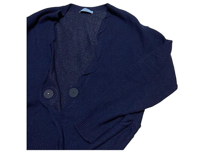 Prada Pullover aus Wolle und Kaschmir Blau Marineblau - Ansicht 3