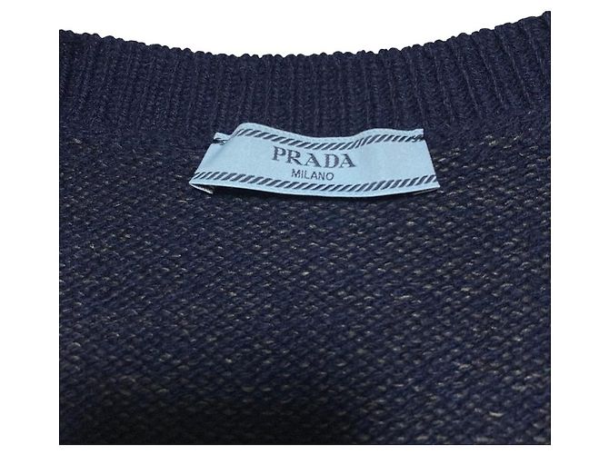 Prada Pullover aus Wolle und Kaschmir Blau Marineblau - Ansicht 4