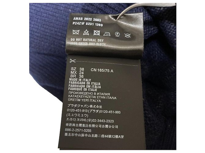 Prada Pullover aus Wolle und Kaschmir Blau Marineblau - Ansicht 6