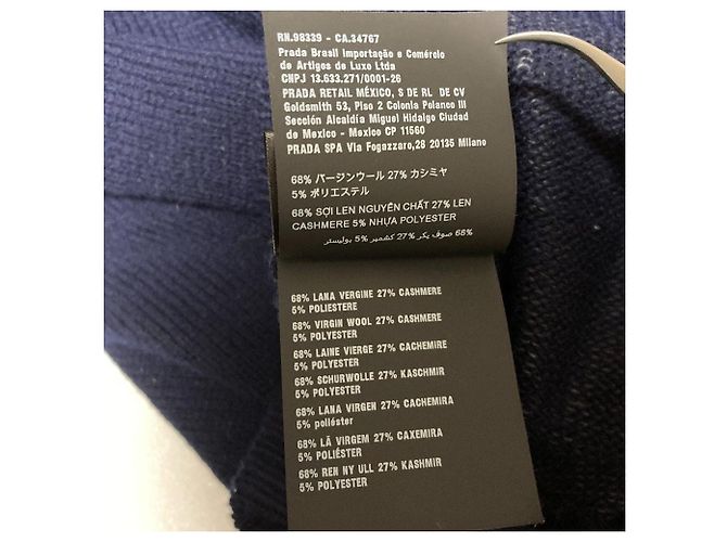 Prada Pullover aus Wolle und Kaschmir Blau Marineblau - Ansicht 7