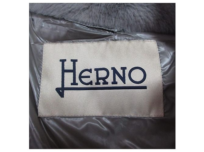 Autre Marque Chaleco de plumón con piel ecológica Herno Eco Fur Castaño - vista 5