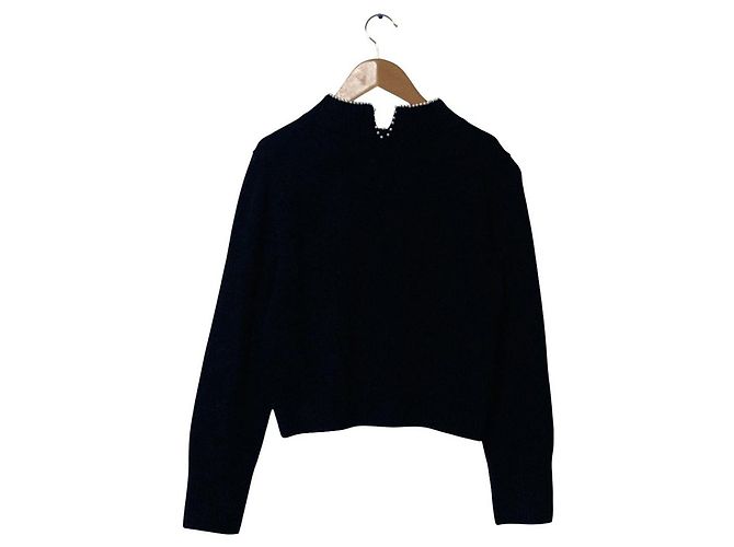 Autre Marque BLUE LABEL CRESTBRIDGE Punto de lana con cuello de perlas Negro - vista 2