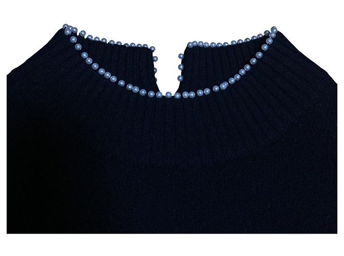 Autre Marque BLUE LABEL CRESTBRIDGE Punto de lana con cuello de perlas Negro - vista 3