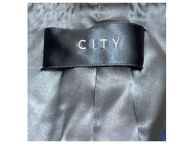 Autre Marque Abrigo Chester sin cuello CITY en lana Super 140S Púrpura - vista 5