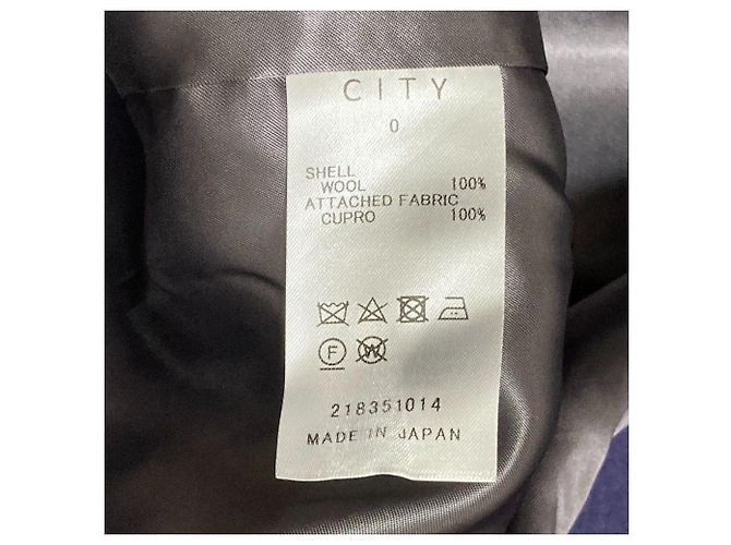 Autre Marque Abrigo Chester sin cuello CITY en lana Super 140S Púrpura - vista 6