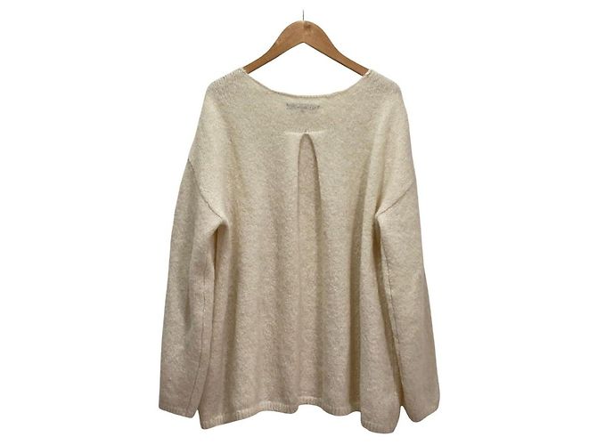 Autre Marque Pullover de malha de alpaca escovada 23ku Branco - vista 2