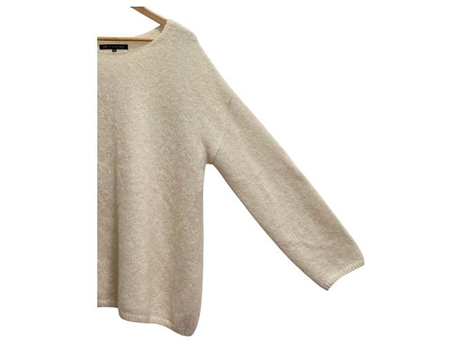 Autre Marque Pullover de malha de alpaca escovada 23ku Branco - vista 3