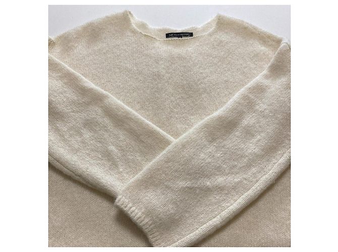 Autre Marque Pullover de malha de alpaca escovada 23ku Branco - vista 6