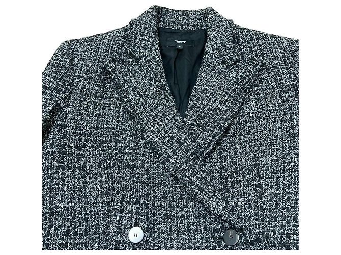theory NOELLE TWEED Americana de tweed cruzada Negro - vista 5
