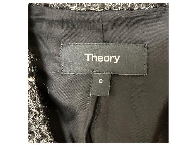 theory NOELLE TWEED Americana de tweed cruzada Negro - vista 6