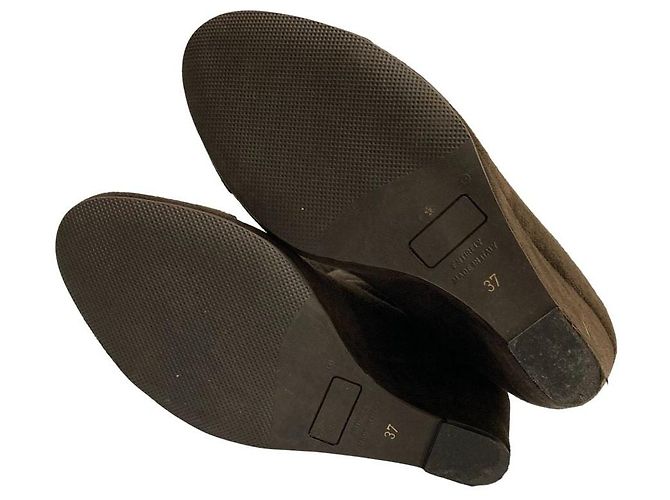 Autre Marque Bottes cuissardes en daim extensible FOXEY Marron - vue 7