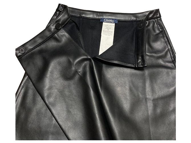 Max Mara Eco Leather Skirt Black - view 3