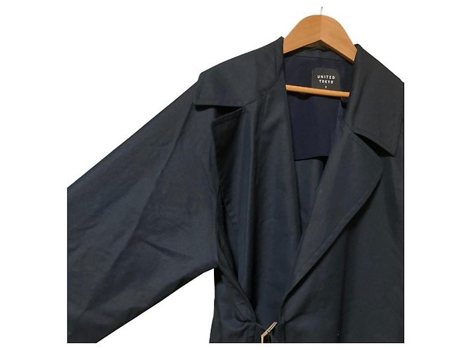 Autre Marque Cappotto con cintura UNITED TOKYO Blu Blu navy - vista 3