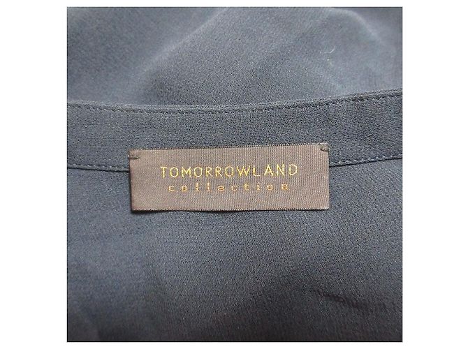 Autre Marque TOMORROWLAND collection Blusa de Chiffon de Seda Azul Azul marinho - vista 4