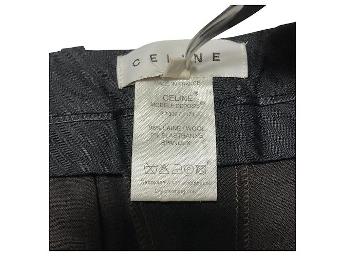 Céline Celine Wool Stretch Trousers Brown - view 5
