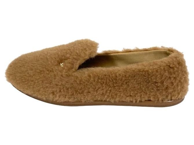 Max Mara Teddy Bear Wool Slippers Brown - view 2