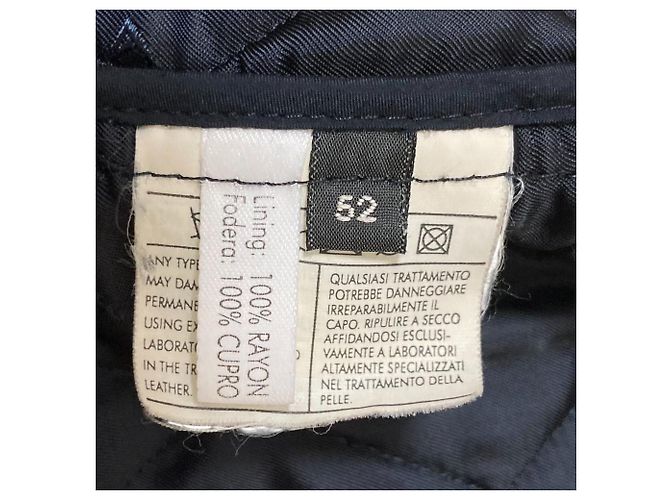 Casaco acolchoado em couro Salvatore Ferragamo Preto - vue 6