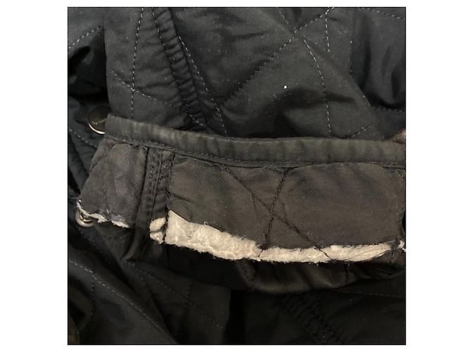 Casaco acolchoado em couro Salvatore Ferragamo Preto - vue 8