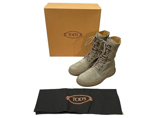 Tod's Tod’s Gommini Leder-Schnürstiefel Beige - Ansicht 11