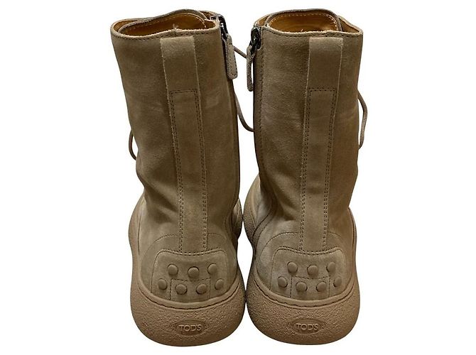 Tod's Tod’s Gommini Leder-Schnürstiefel Beige - Ansicht 4