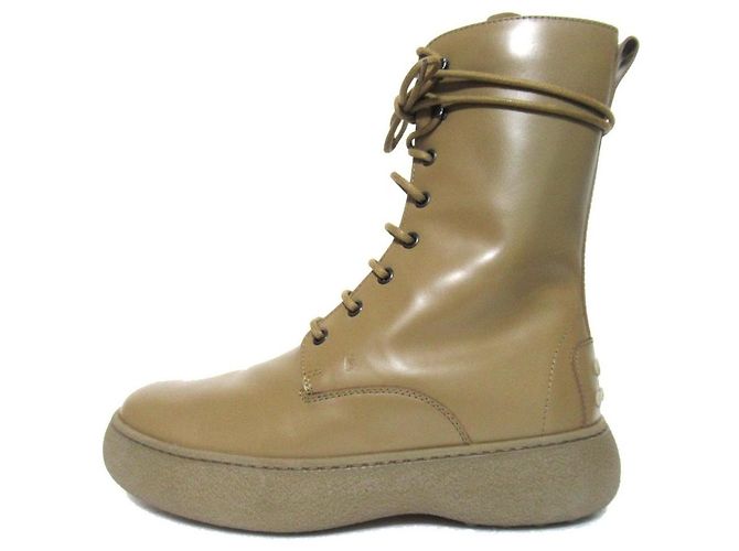 TOD'S Gommini Leder- Stiefeletten Beige - Ansicht 2