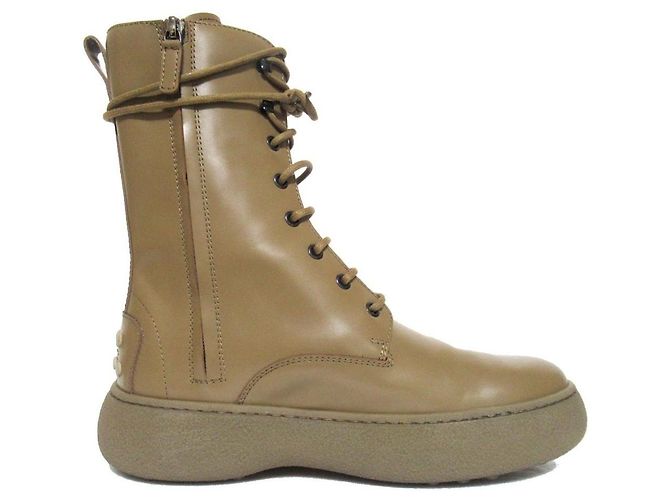 TOD'S Gommini Leder- Stiefeletten Beige - Ansicht 3