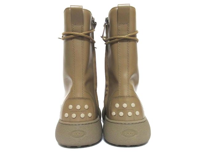 TOD'S Gommini Leder- Stiefeletten Beige - Ansicht 4