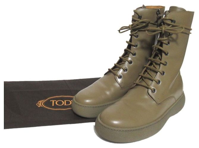 TOD'S Gommini Leder- Stiefeletten Beige - Ansicht 9