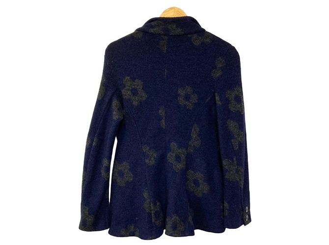 Autre Marque Chaqueta entallada de punto de lana Yohji Yamamoto Azul Azul marino - vista 2