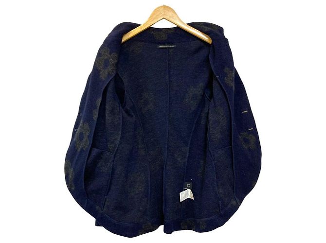 Autre Marque Chaqueta entallada de punto de lana Yohji Yamamoto Azul Azul marino - vista 3