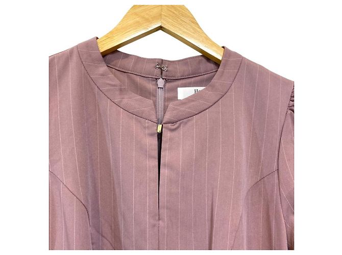 Autre Marque Vestido evasê com cinto e riscas Pin-Stripe Herlipto Roxo - vista 5