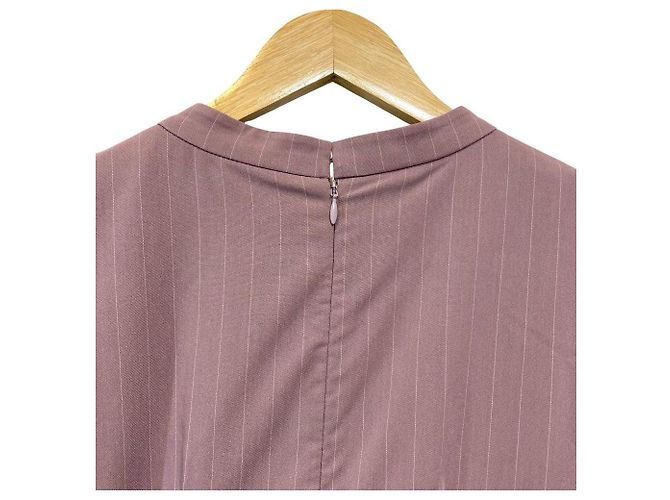 Autre Marque Vestido evasê com cinto e riscas Pin-Stripe Herlipto Roxo - vista 6