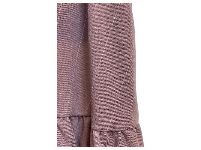 Autre Marque Vestido evasê com cinto e riscas Pin-Stripe Herlipto Roxo - vista 8