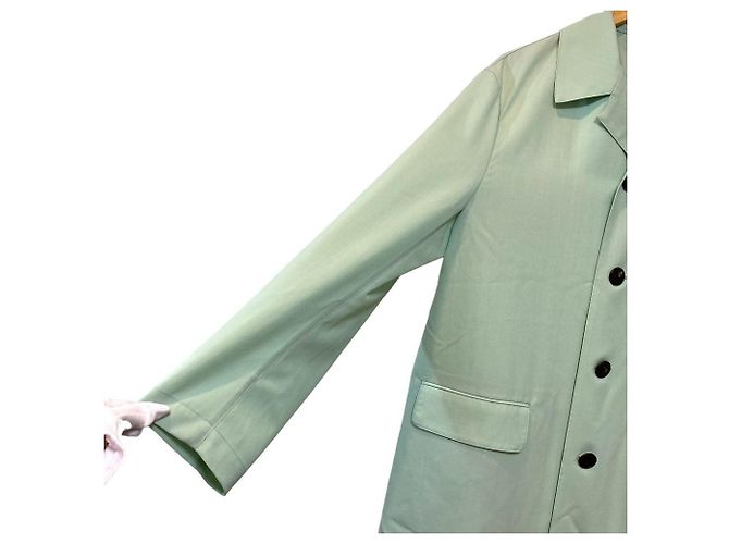 Autre Marque Cappotto in lana LOEFF Verde Verde chiaro - vista 4