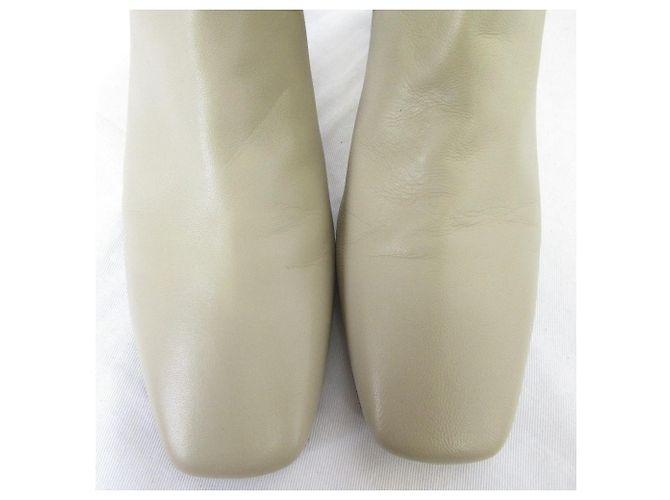 Autre Marque CORSO ROMA 9 Leather Square Toe Short Boots Beige - view 4