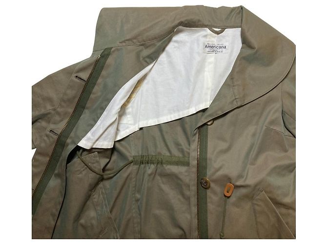 Autre Marque Cappotto con collo rotondo AMERICANA Verde Cachi - vista 3