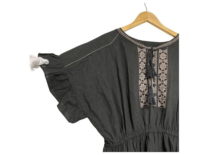 Autre Marque PINK HOUSE Besticktes Maxikleid Braun - Ansicht 3