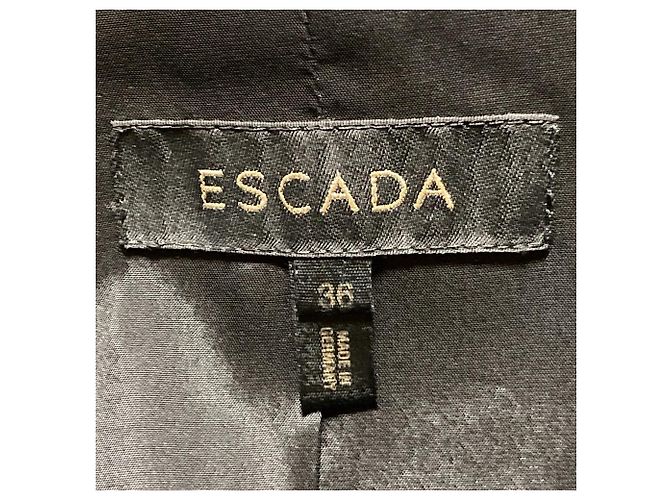 Autre Marque Escada Contrast Stitch Wool Tailored Jacket Brown - view 4