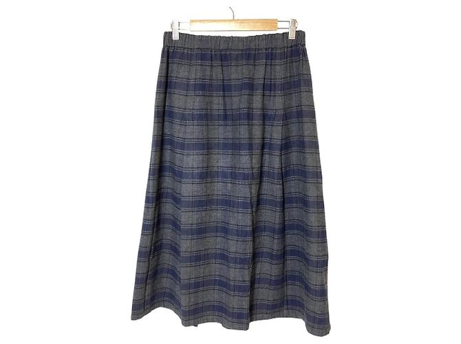 Autre Marque Plantation Karorock mit geraffter Taille Braun Blau Marineblau - Ansicht 2