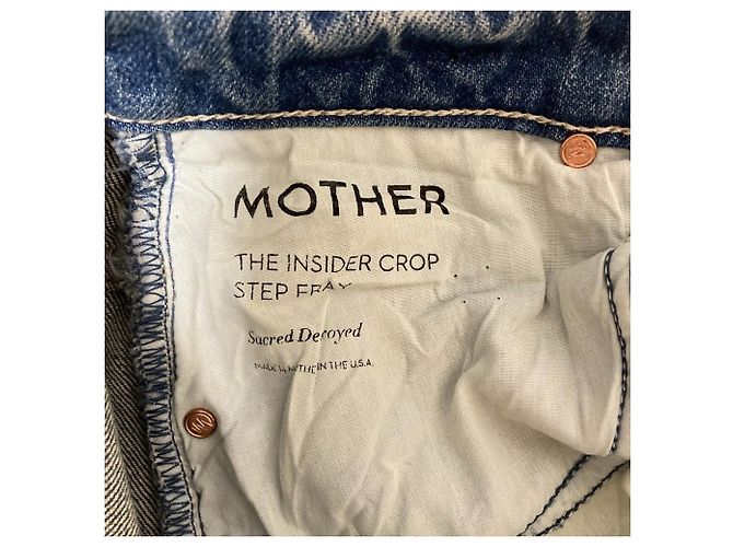 Autre Marque Pantalones vaqueros Mother INSIDER CROP STEP FRAY Azul - vista 4